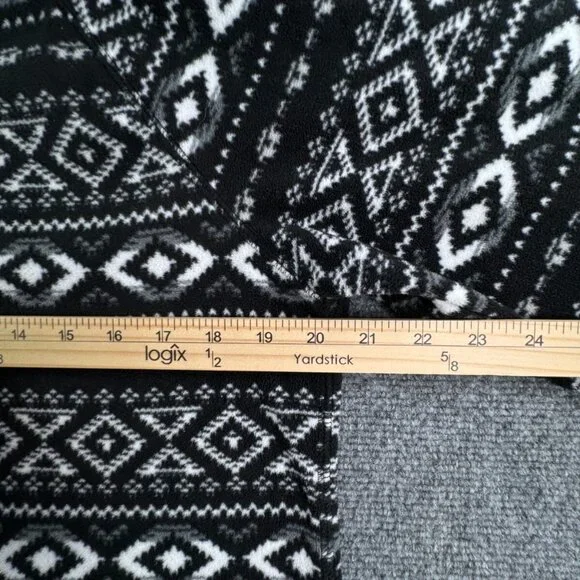 Eddie Bauer Women’s White Black Fair Isle Large Pullover 1/4 Zip Fleece Sweater - Picture 5 of 11